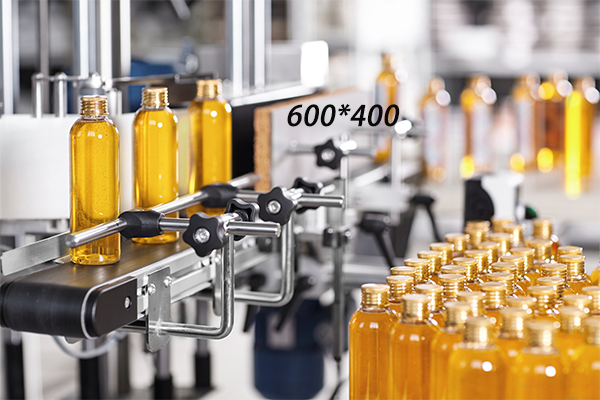 Production line of beauty and healthcare products at plant or factory. Process of manufacturing and